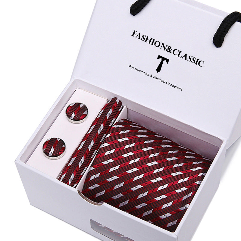 Men's tie gift box 5-piece suit group tie business formal wedding tie manufacturer wholesale