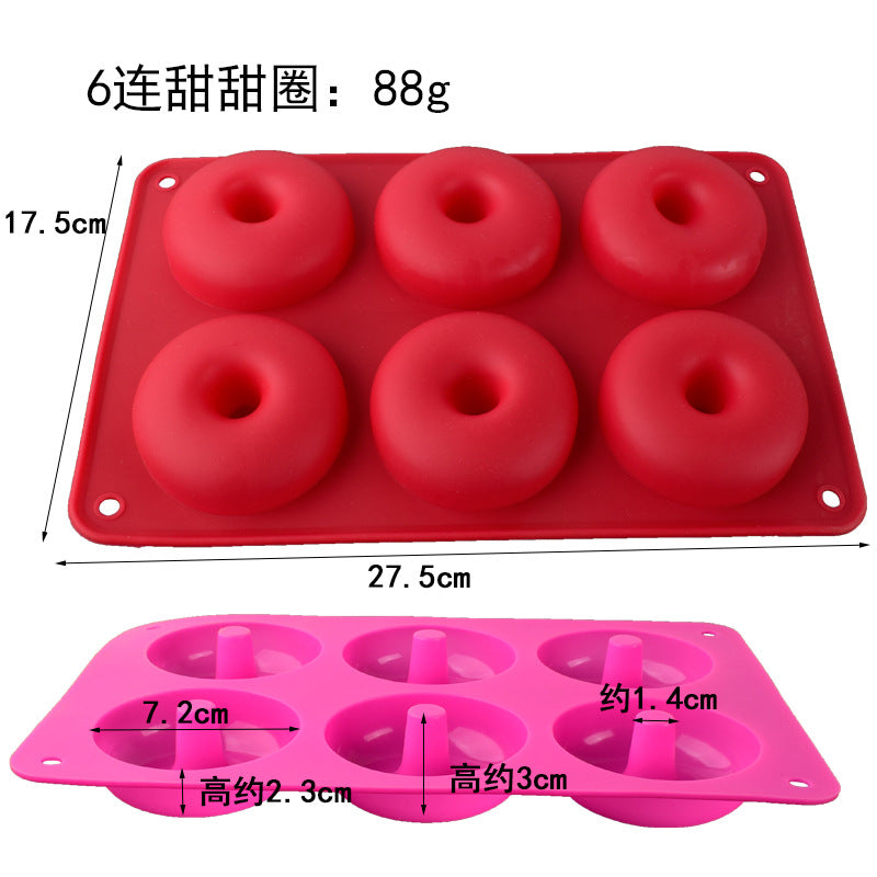 Large 6 with 8 with 18 Silicone Donut Mold Macaron Circle Cookie Cake Baking Silicone Mold