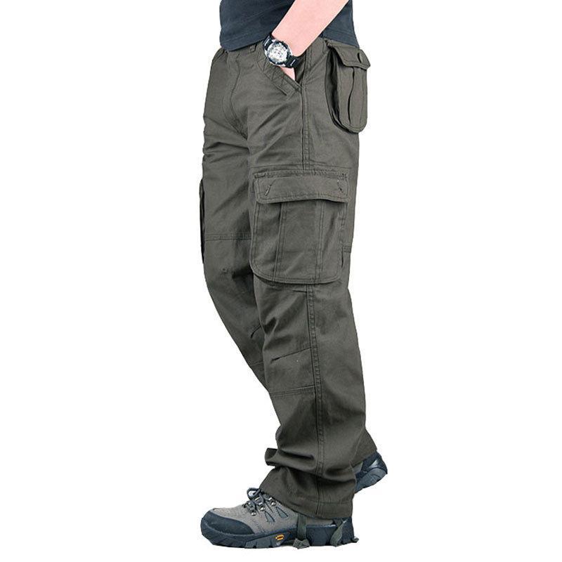 Cross-border export foreign trade multi-pocket men's workwear trousers loose trousers plus size plus size labor protection casual straight trousers