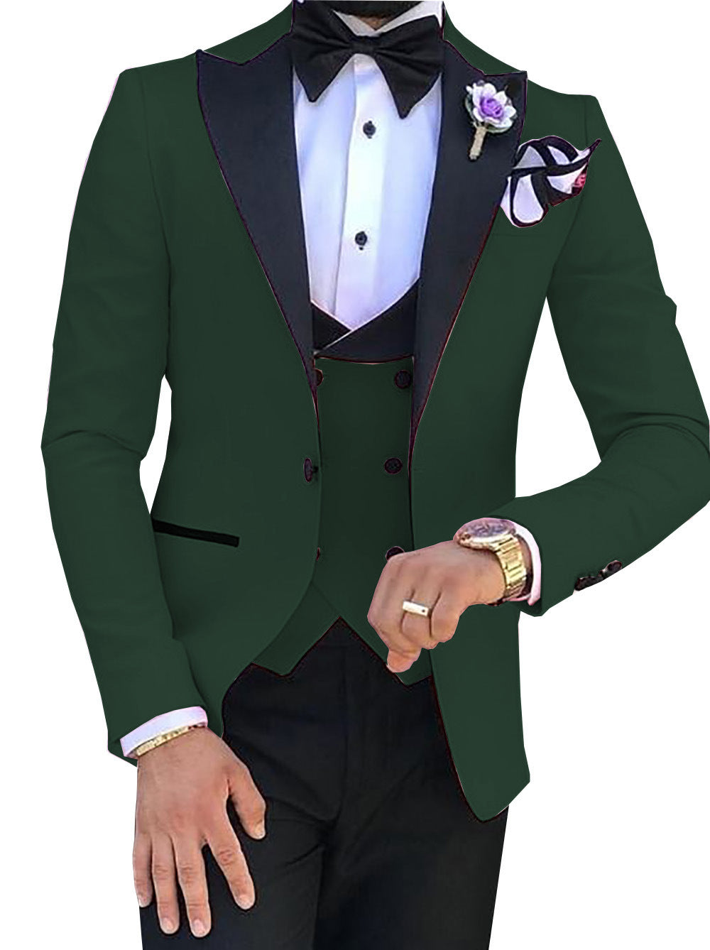 Cross-border Explosive Men's Suit Three-piece Suit Gun Barge Collar Wedding Suit Men's Suit One Drop Shipping Factory