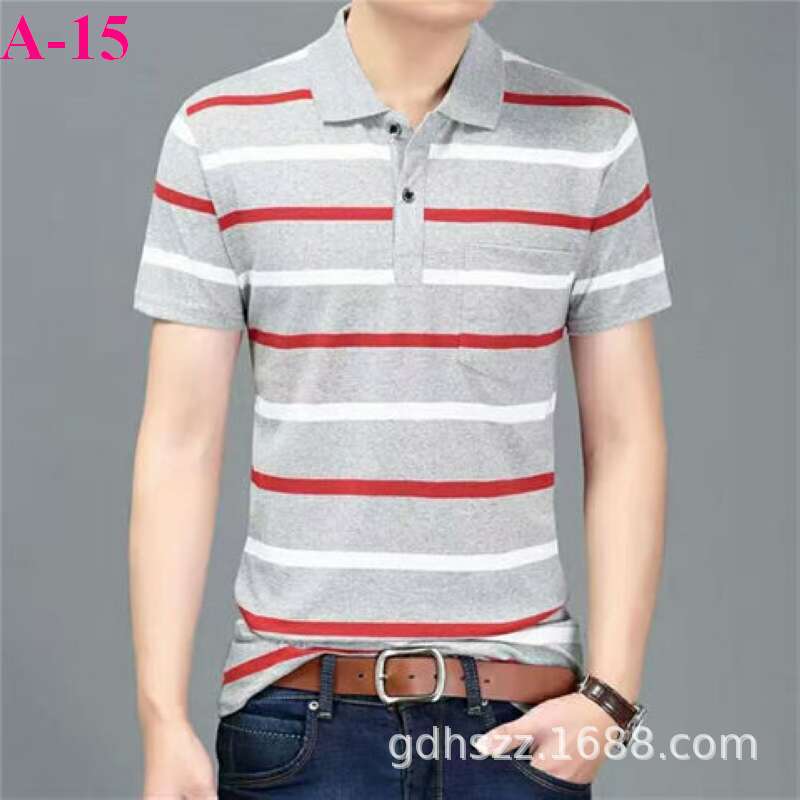 Real pocket summer men's short-sleeved T-shirt wholesale lapel loose middle-aged t-shirt casual trend dad outfit