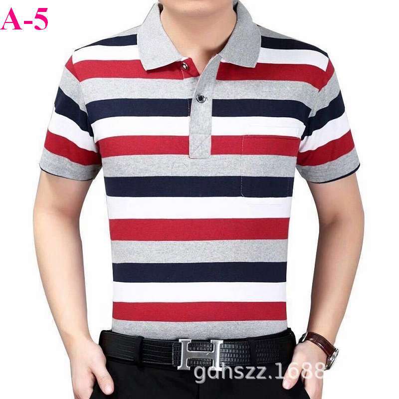 Real pocket summer men's short-sleeved T-shirt wholesale lapel loose middle-aged t-shirt casual trend dad outfit