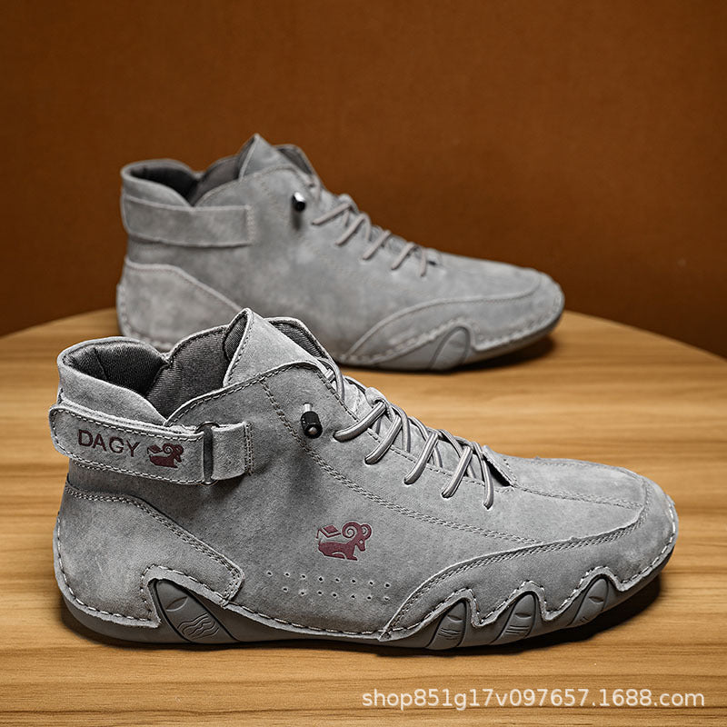 Didi Ram popular style men's shoes high-top cotton shoes men's casual shoes winter plus velvet thickened shoes Martin boots men's models