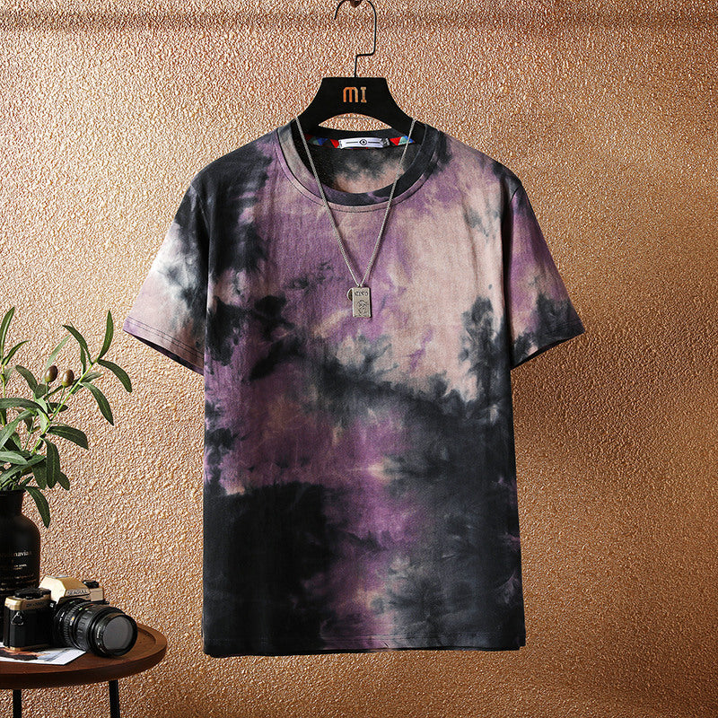 Cross-border 2021 summer new Japanese short-sleeved t-shirt men's trendy brand loose ins Hong Kong style camouflage T-shirt men's clothing