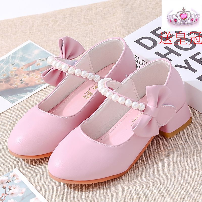 Princess shoes, crystal shoes, girls' flat-soled children's autumn shoes, little princess soft-soled shoes, host catwalk dress performance shoes