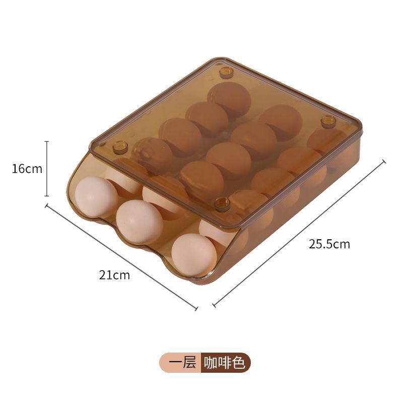 Egg carton automatic egg rolling slide design refrigerator storage box crisper anti-fall large multi-layer storage artifact