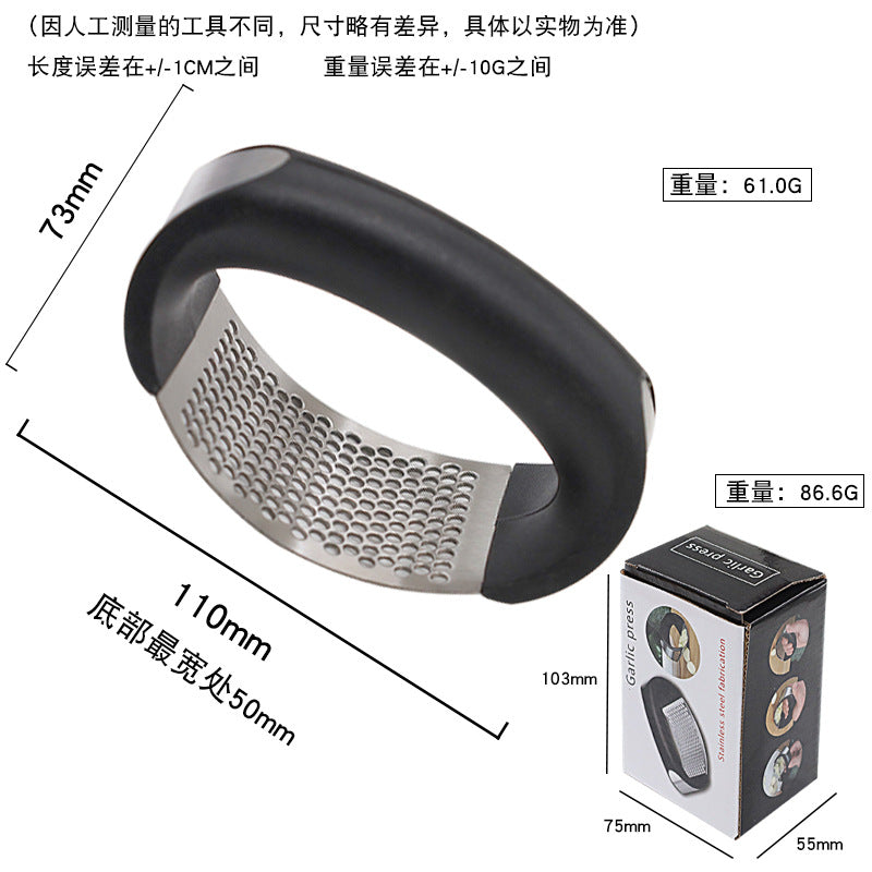 Garlic mash manual stainless steel garlic press garlic device household garlic mash garlic squeeze garlic minced kitchen tool