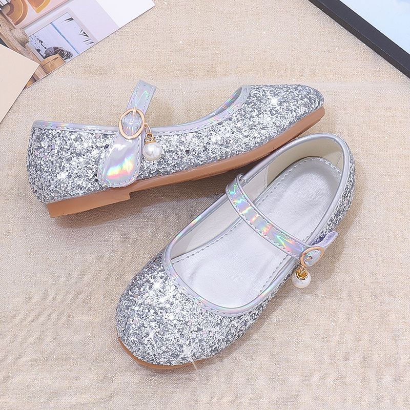 Princess shoes, crystal shoes, girls' flat-soled children's autumn shoes, little princess soft-soled shoes, host catwalk dress performance shoes