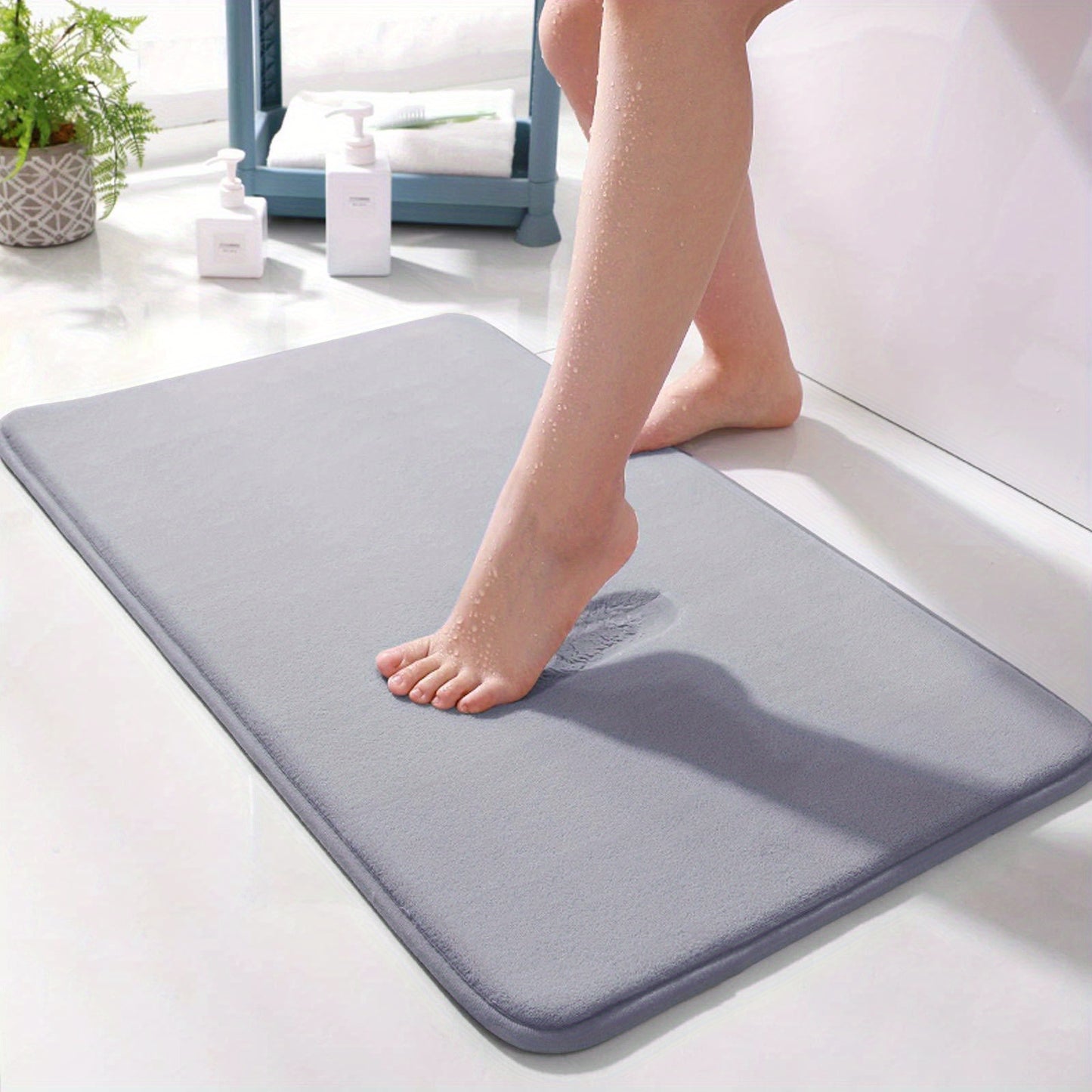 Cross-border Amazon popular memory foam flat floor mat bathroom door non-slip carpet bathroom absorbent floor mat