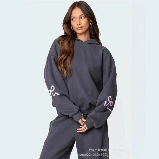 2024 new fashion brand cross-border no hood rope no trouser legs women's large size sweatshirt