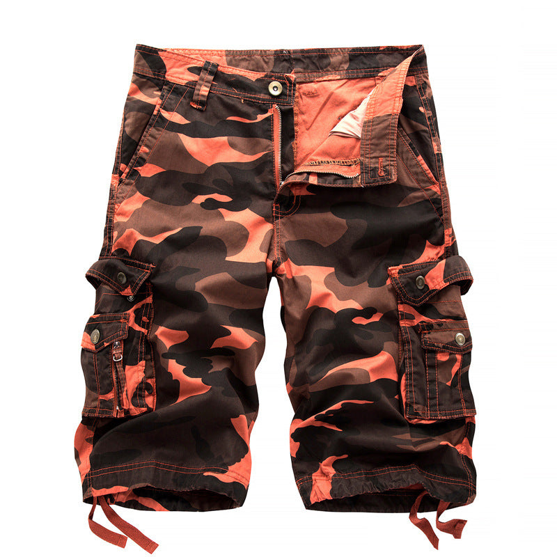 Foreign trade wholesale summer Amazon men's loose casual five-point overalls camouflage shorts multi-pocket pants A083