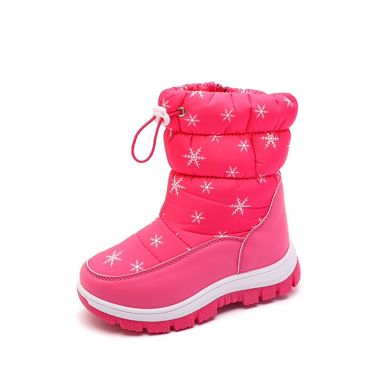 Children's winter snow boots plus velvet and thickened 2024 new Northeast cold-proof cotton shoes boys and girls waterproof cotton boots