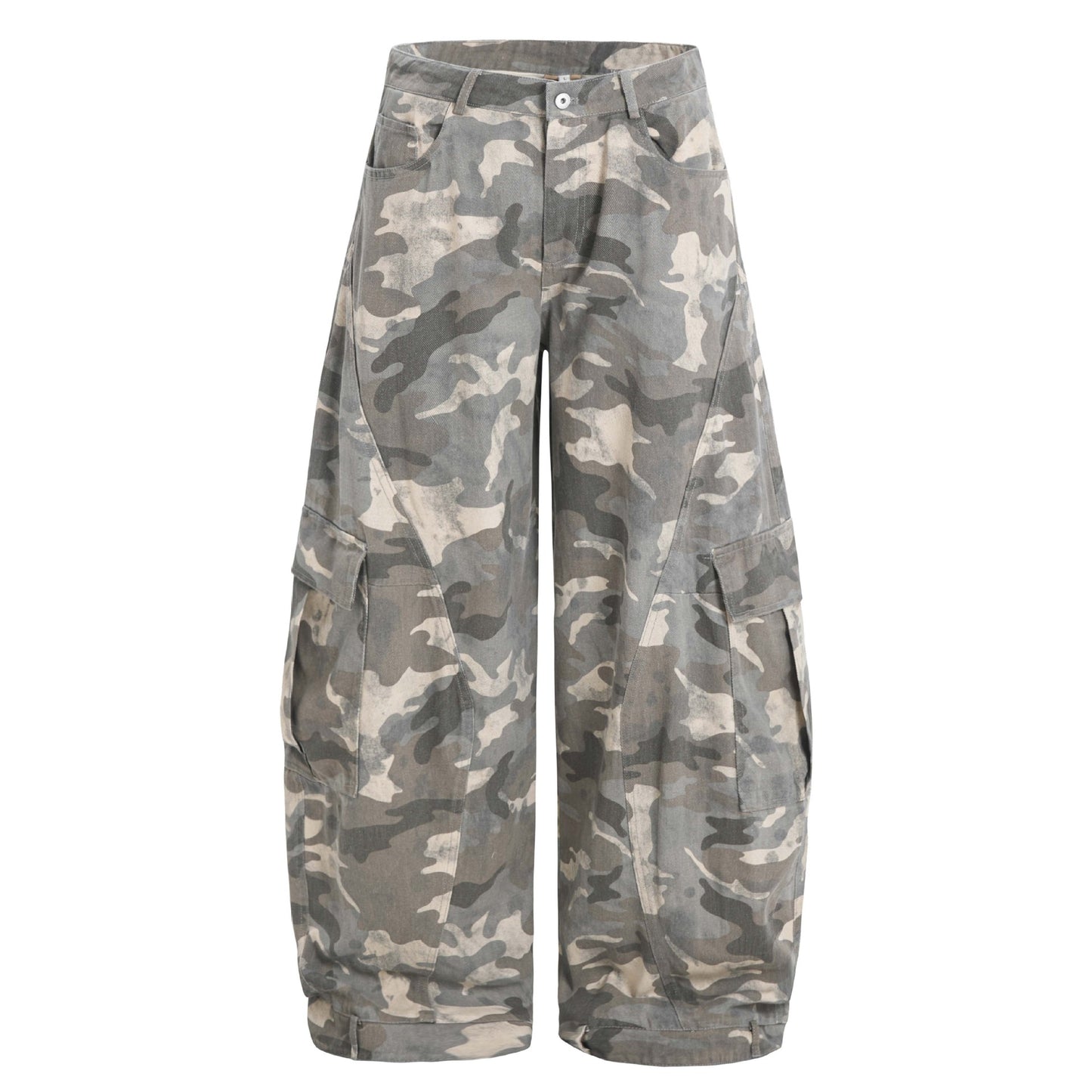 OREETA丨American retro wide-leg camouflage pants machete overalls wear-resistant and dirt-resistant high street casual pants for men and women