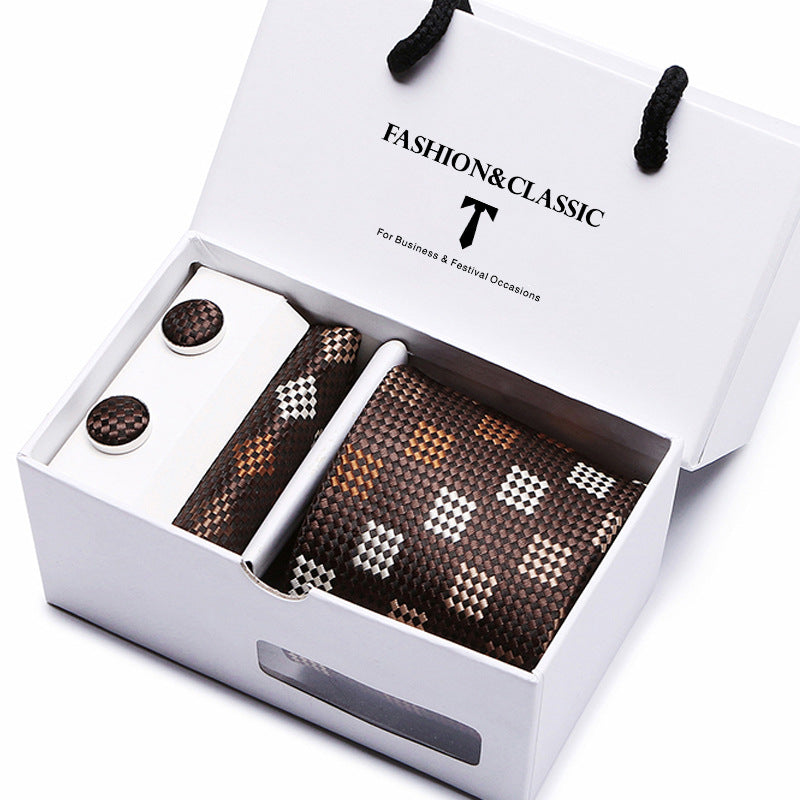 Men's tie gift box 5-piece suit group tie business formal wedding tie manufacturer wholesale