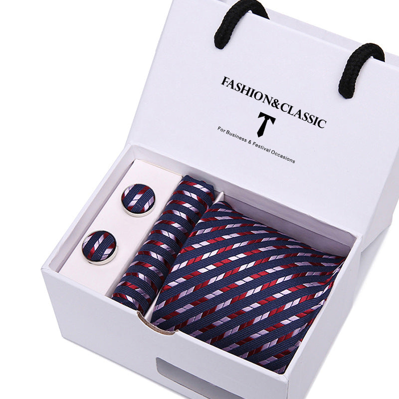 Men's tie gift box 5-piece suit group tie business formal wedding tie manufacturer wholesale