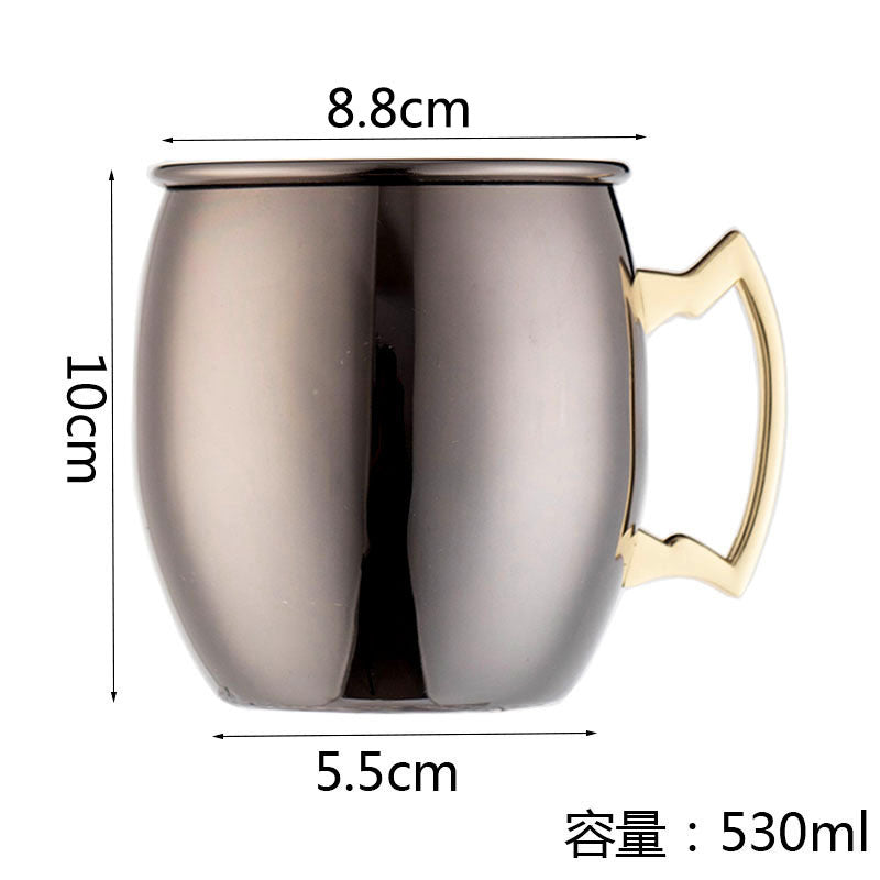550ml Moscow Mule Copper Mug Handcrafted 304 Stainless Steel Cup Beer Cocktail Glass Coffee Cup Premium Gift For Drink Lovers