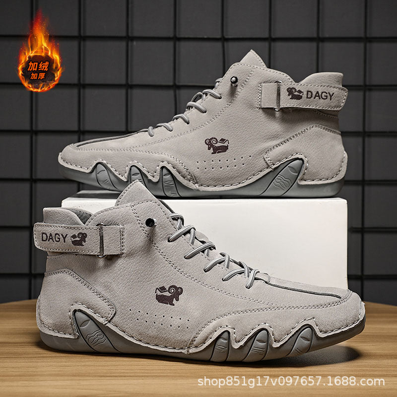 Didi Ram popular style men's shoes high-top cotton shoes men's casual shoes winter plus velvet thickened shoes Martin boots men's models