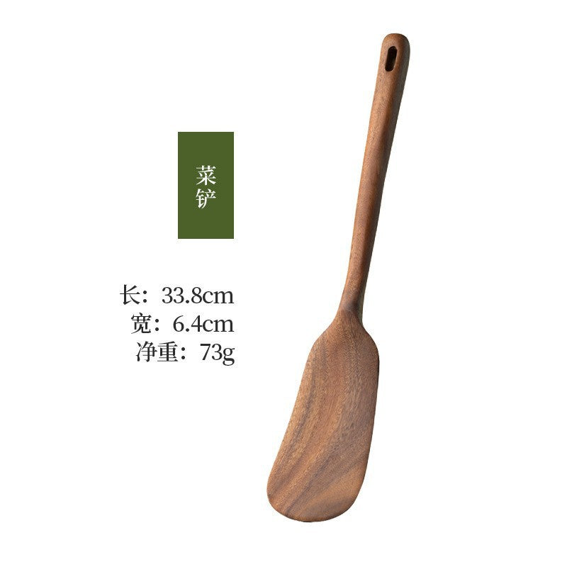 Cross-border acacia wood Amazon wooden shovel cooking shovel filter shovel wooden soup spoon colander wooden rice spoon noodle spoon set