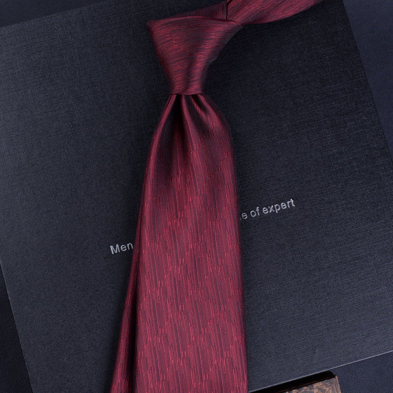 Necktie business tie silk hand tie men's fashion retro business casual professional dress 8CM boxed