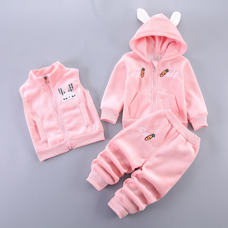 Children's clothing 2023 spring new children's clothing baby three-piece suit girls spring clothes spring boys suits