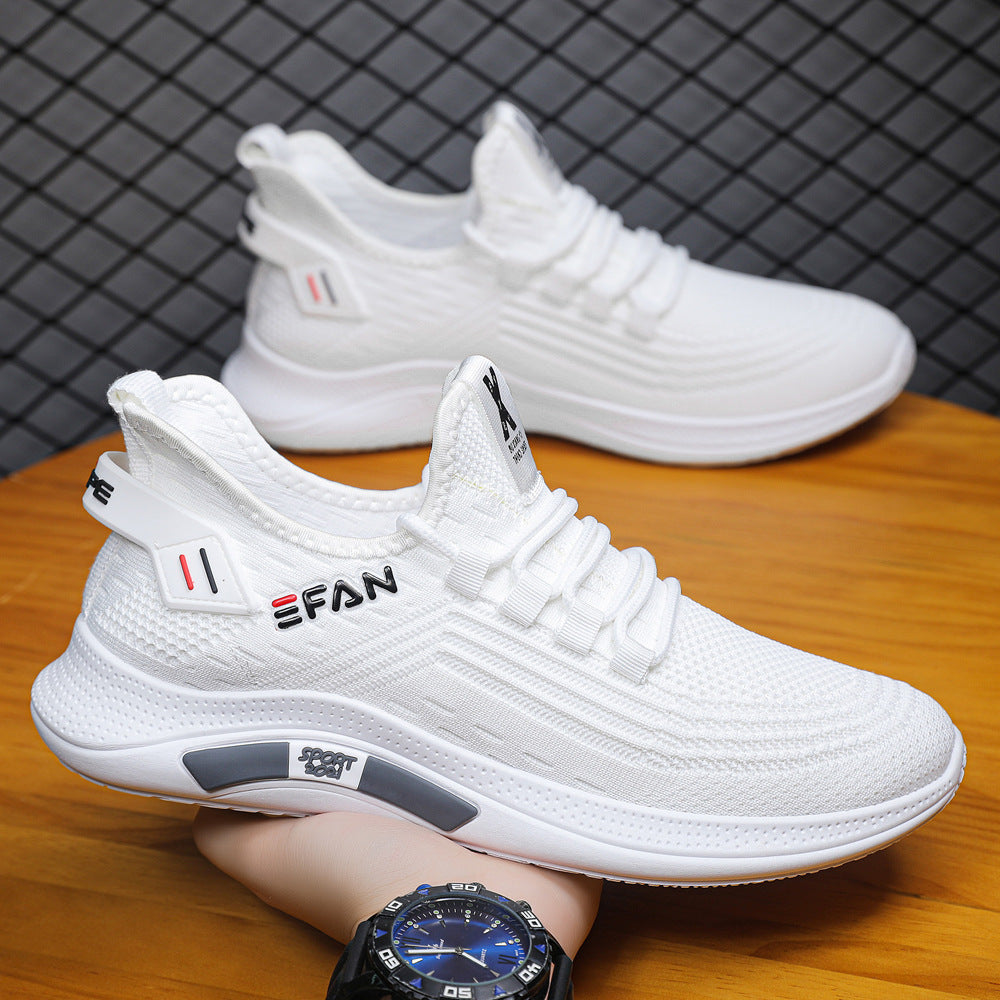 2023 spring and summer new Guochao fashion men's shoes front lacing men's trend casual shoes mesh light sports shoes