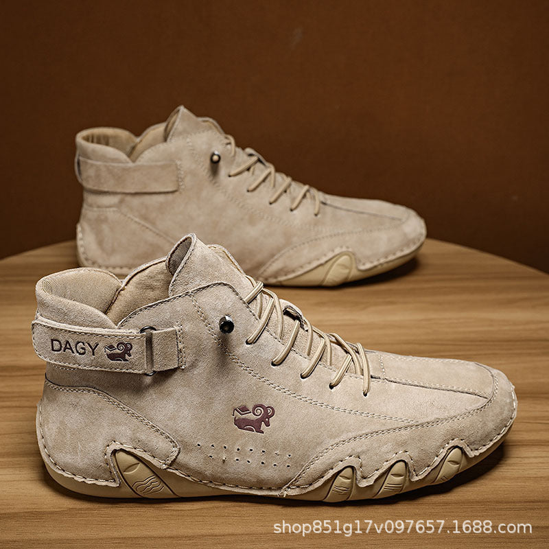 Didi Ram popular style men's shoes high-top cotton shoes men's casual shoes winter plus velvet thickened shoes Martin boots men's models