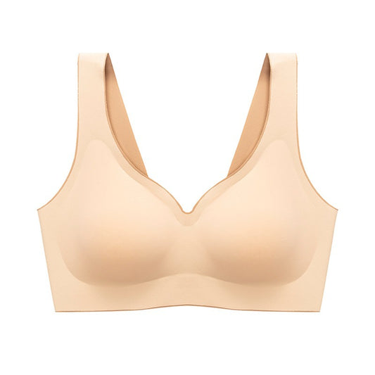 Non-marking latex underwear women's non-steel ring small chest gathered pair of breasts anti-sagging sports girls' summer thin section