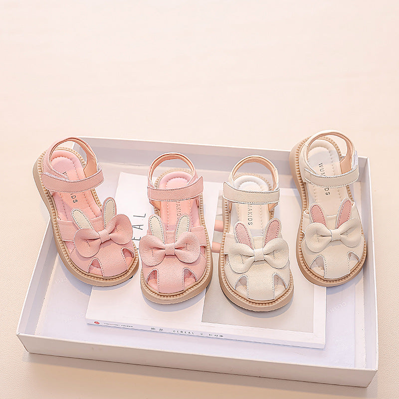 Girls shoes for children Princess shoes 2024 new summer baby soft bottom leather sandals pink
