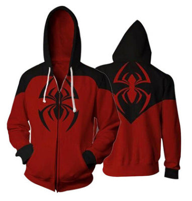 3D digital printing Spider-Man New Era Little Black Spider cosplay anime zipper cardigan hooded sweatshirt