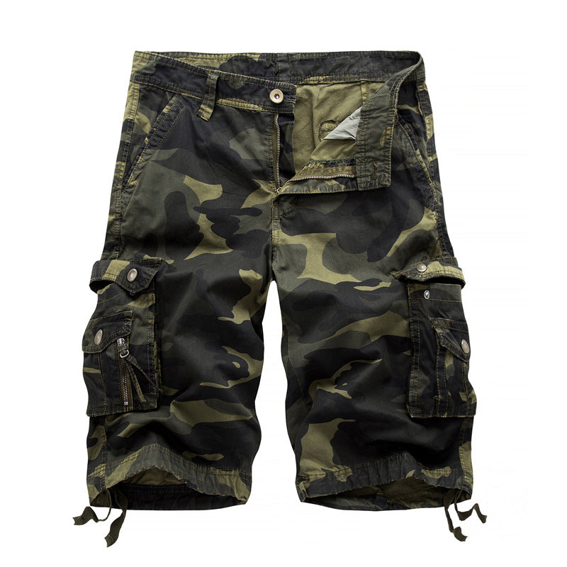 Foreign trade wholesale summer Amazon men's loose casual five-point overalls camouflage shorts multi-pocket pants A083