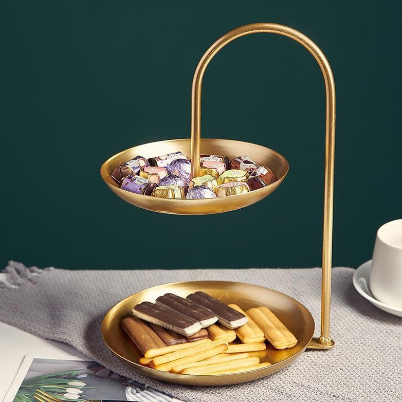 Nordic light luxury style fruit tray double layer candy tray store use net red creative modern home living room snack fruit tray