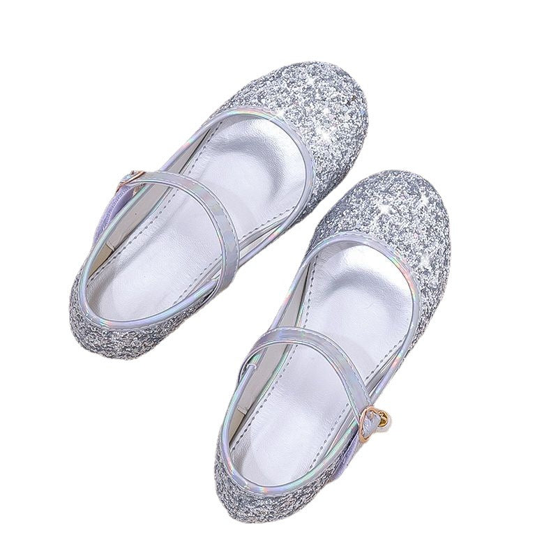 Princess shoes, crystal shoes, girls' flat-soled children's autumn shoes, little princess soft-soled shoes, host catwalk dress performance shoes