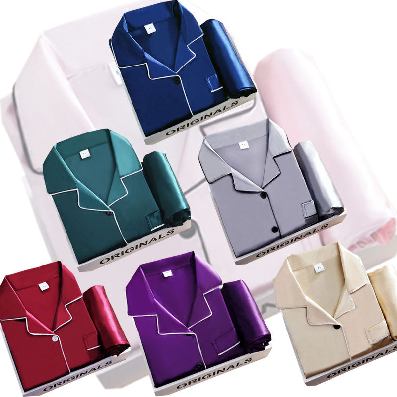 Couple series ice silk various solid color pajamas summer cool short-sleeved silk shorts simple style home clothes suit