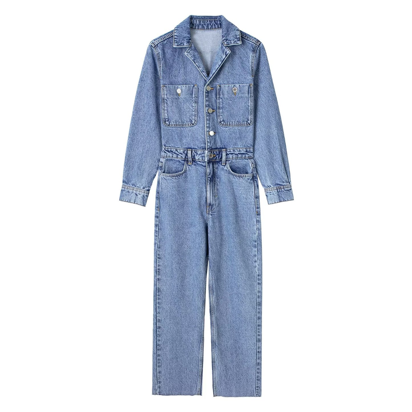 ZR foreign trade wholesale European and American style women's clothing French fashion casual straight denim jumpsuit 0108026 427