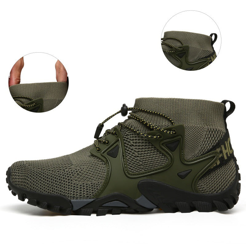 Outdoor hiking shoes, non-slip, breathable and wear-resistant, men's and women's cycling shoes, running shoes, outdoor fishing, camping, hiking and rock climbing shoes.