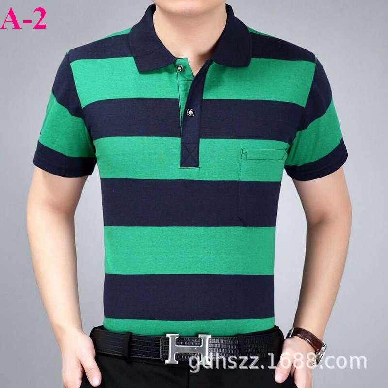 Real pocket summer men's short-sleeved T-shirt wholesale lapel loose middle-aged t-shirt casual trend dad outfit