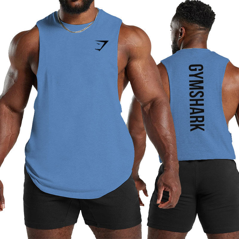 Muscle new men's summer sports leisure running gym exercise sleeveless vest foreign trade cross-border wholesale