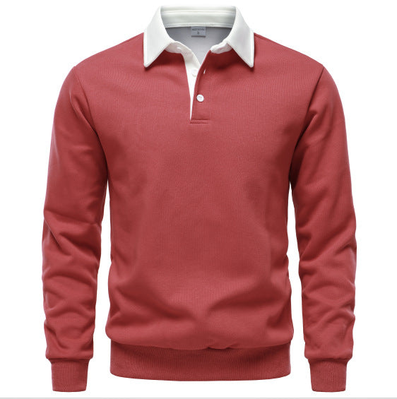 2024 new autumn long-sleeved Polo collar sweatshirt trendy European size foreign trade men's sweatshirt high-quality casual all-match