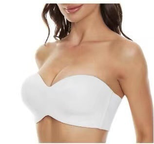 Cross-border popular independent station non-slip strapless underwear push-up big breasts seamless invisible bra anti-exposure tube top for women