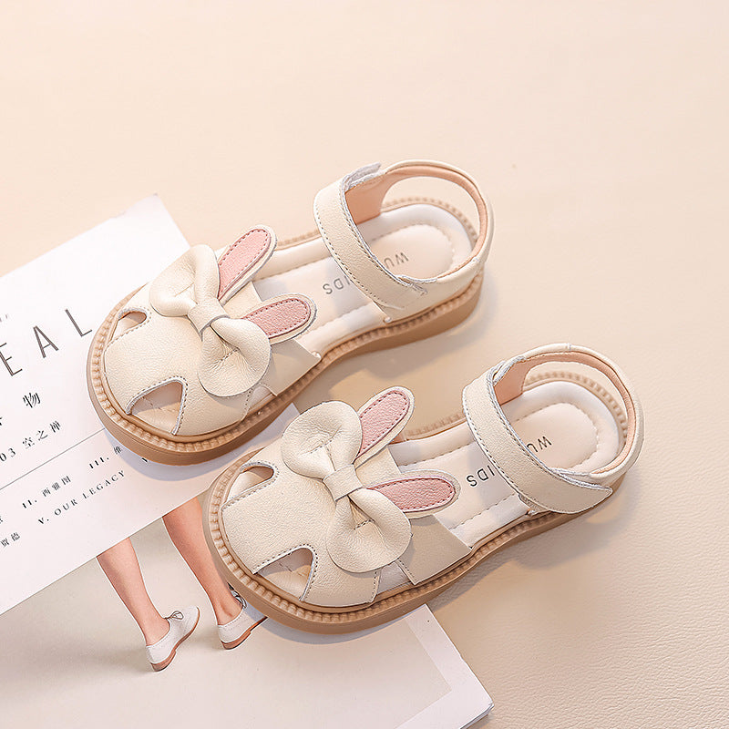 Girls shoes for children Princess shoes 2024 new summer baby soft bottom leather sandals pink