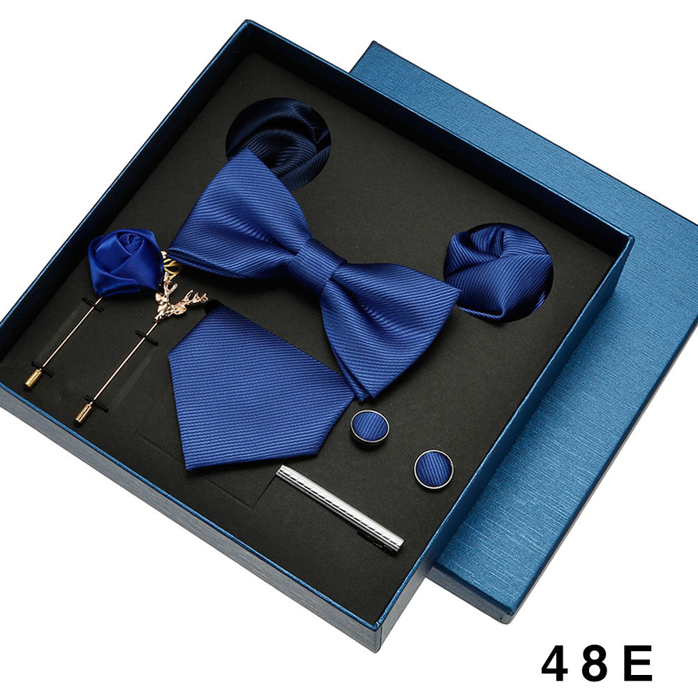 Men's tie, formal suit, bow tie, business gift box set, wedding light luxury gift for boyfriend, wedding groom suit