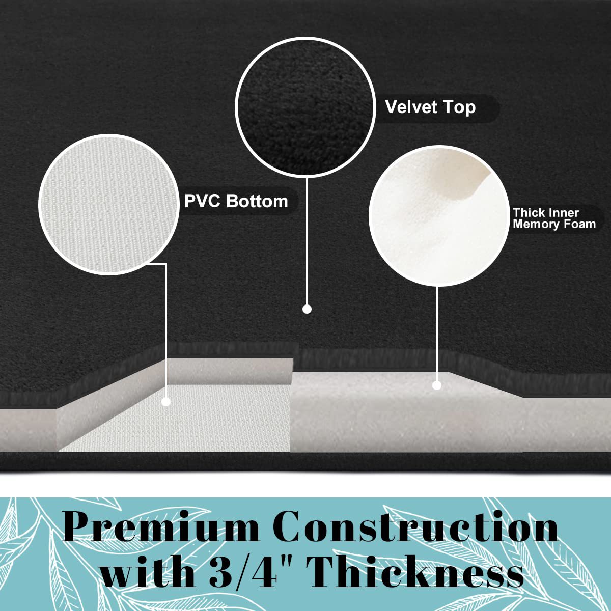 Cross-border Amazon popular memory foam flat floor mat bathroom door non-slip carpet bathroom absorbent floor mat