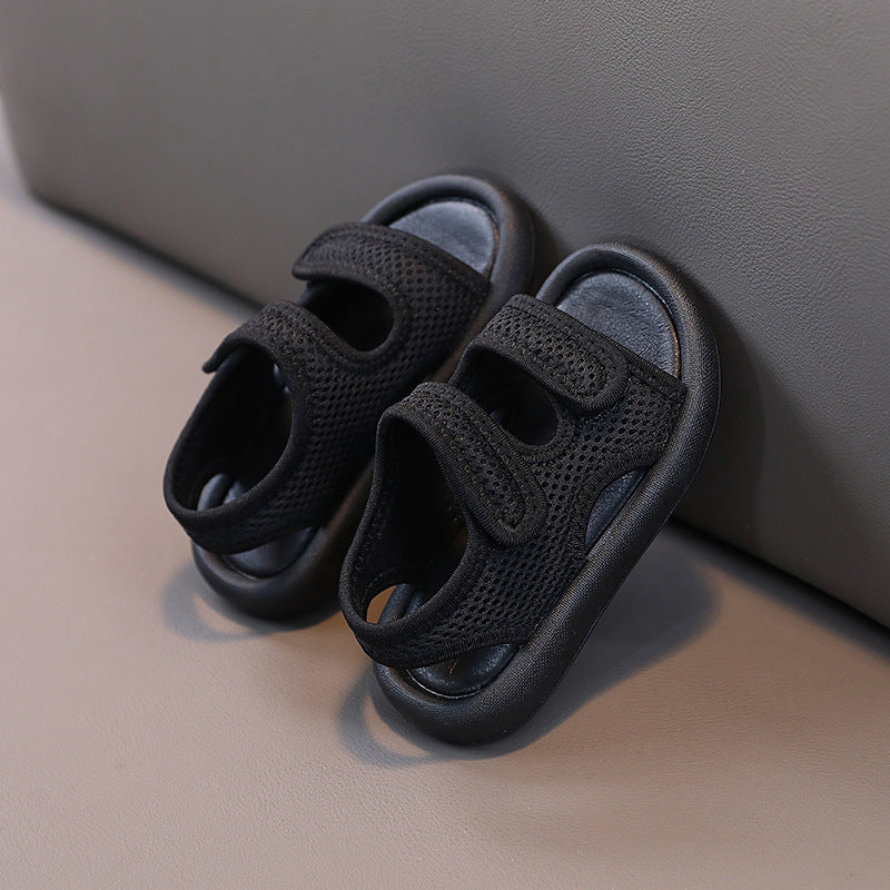 Korean children's sandals 2025 summer girls beach shoes baby soft bottom non-slip boys adjustable leisure sports trend