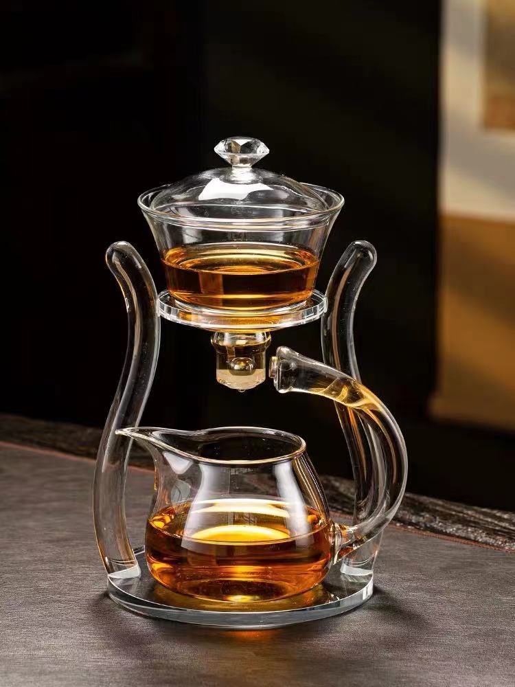 Semi-automatic glass tea set set lazy tea set lazy tea maker office glass all-in-one tea maker