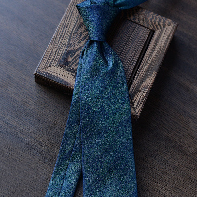 Necktie business tie silk hand tie men's fashion retro business casual professional dress 8CM boxed