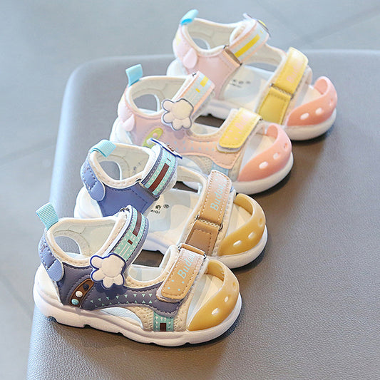 One piece of baby sandals 2024 summer children's functional shoes boys and girls small and medium children's closed-toe beach shoes toddler shoes