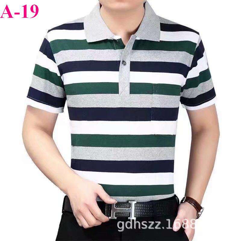 Real pocket summer men's short-sleeved T-shirt wholesale lapel loose middle-aged t-shirt casual trend dad outfit