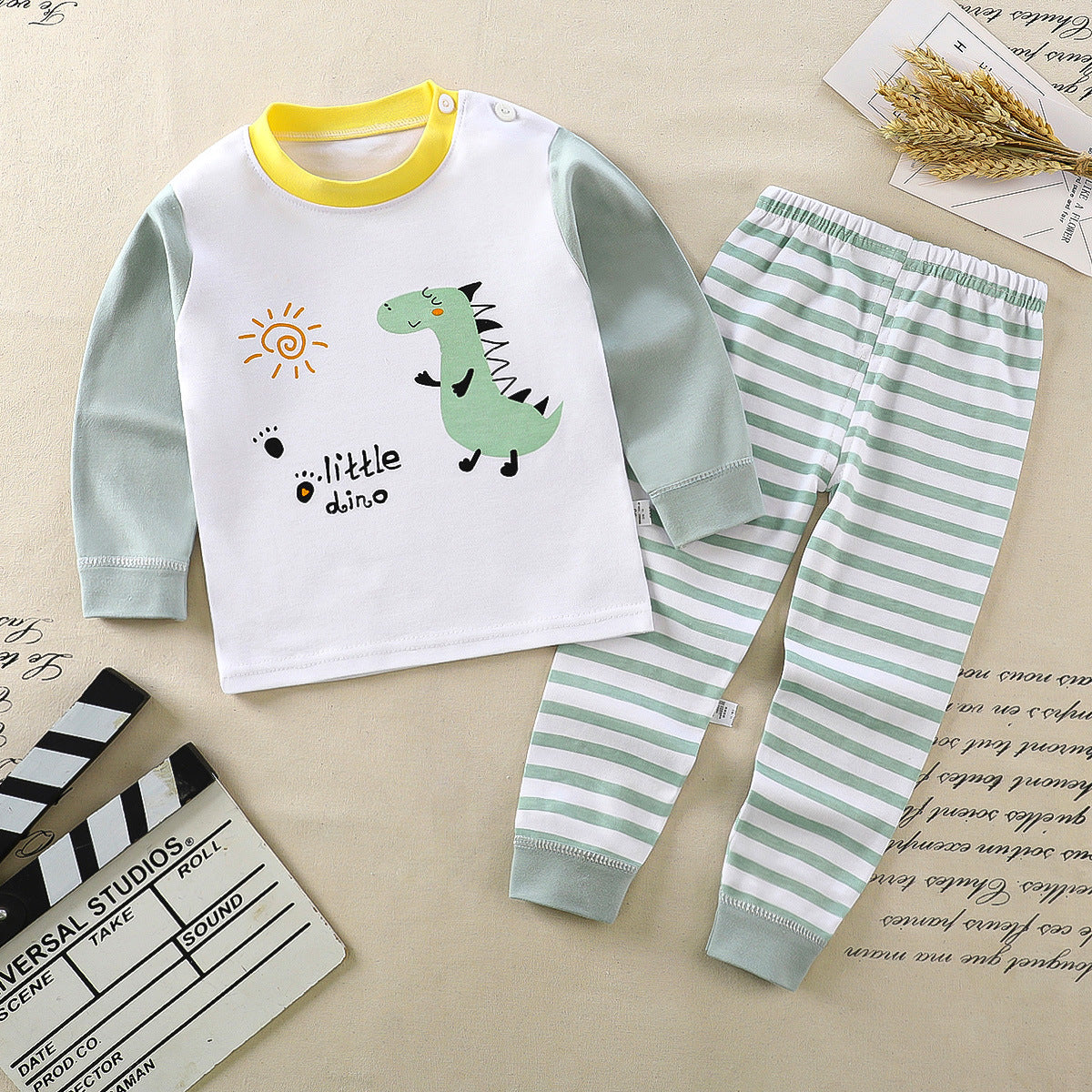 Children's underwear set cotton pajamas girls baby long johns cotton boys home clothes children's clothing wholesale