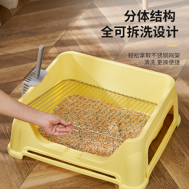 Dog toilet with wall potty stainless steel net to prevent stepping on feces for small and medium dogs integrated large dog litter box dog toilet