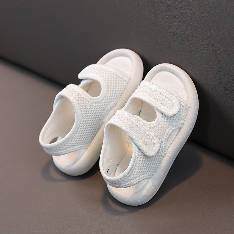 Korean children's sandals 2025 summer girls beach shoes baby soft bottom non-slip boys adjustable leisure sports trend